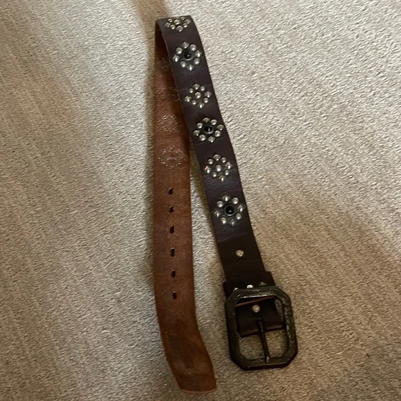 New $108 7 for all Mankind 7FAM WOMEN\'S WOVEN BELT WITH COGNAC LEATHER L NWT 7 For All Mankind Belts for Women - Poshmark main image 4